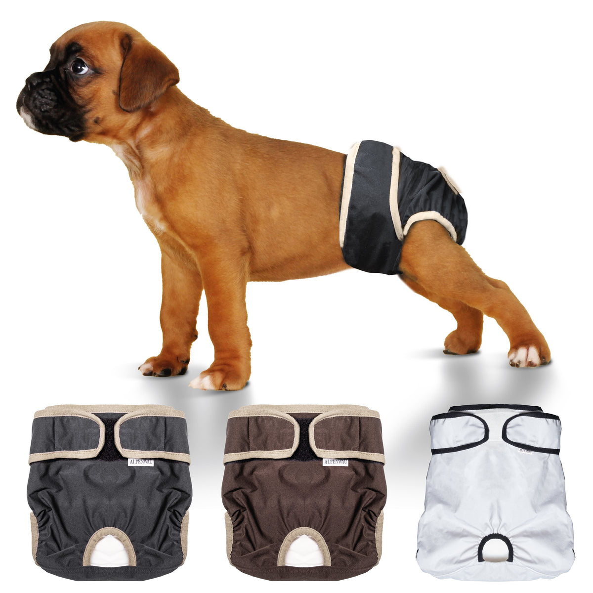 Alpenwau Premium Hundewindeln 3er-Set – Inkontinenz & Läufigkeit