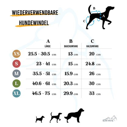 Alpenwau Premium Hundewindeln 3er-Set – Inkontinenz & Läufigkeit